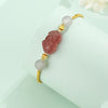 Strawberry Quartz Pixiu & Moonstone Bracelet–Fortune, Love & Emotional Harmony