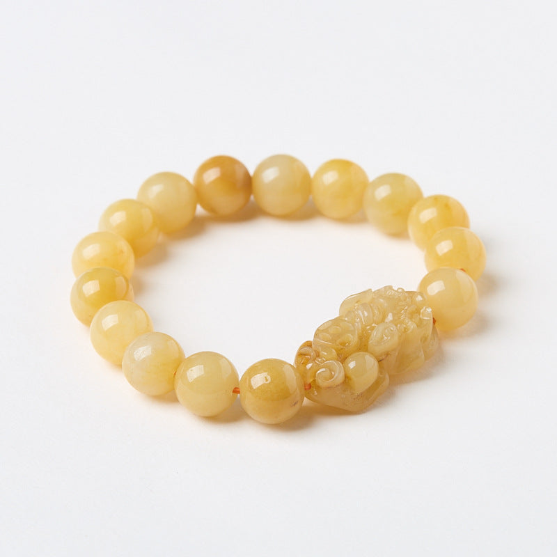 Natural Yellow Jade Pixiu Healing Bracelet