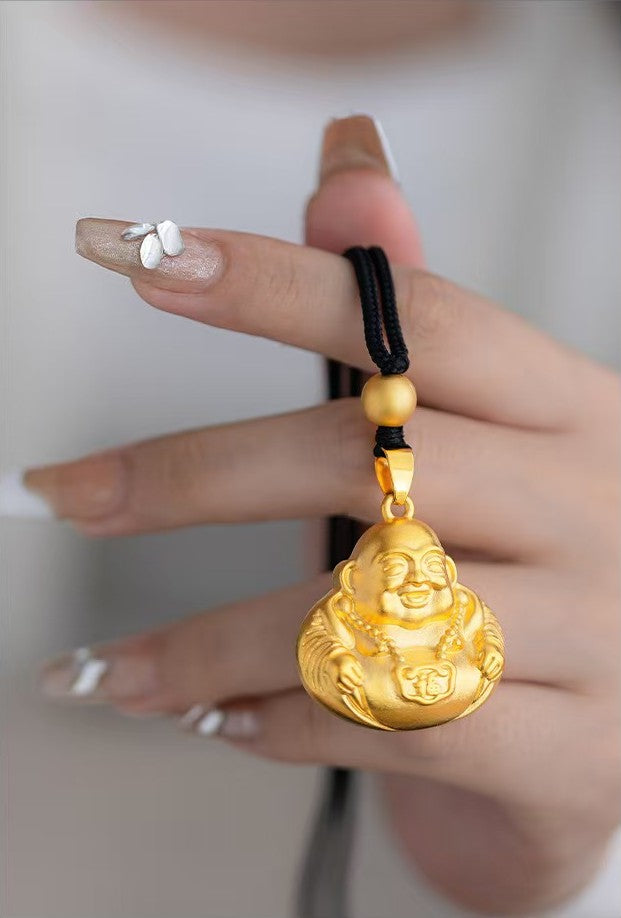 Golden Happy Buddha Pendant-Attract Wealth & Good Luck