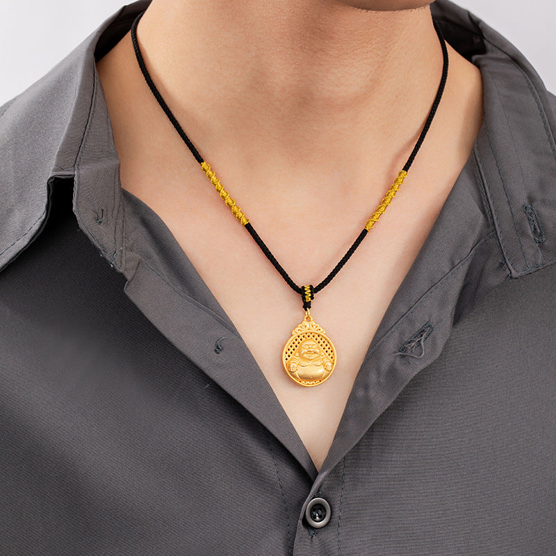 Joyful Serenity-Laughing Buddha Pendant Necklace