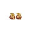 Red Agate Fortune Bag Earrings – 18K Gold-Plated Sterling Silver Studs