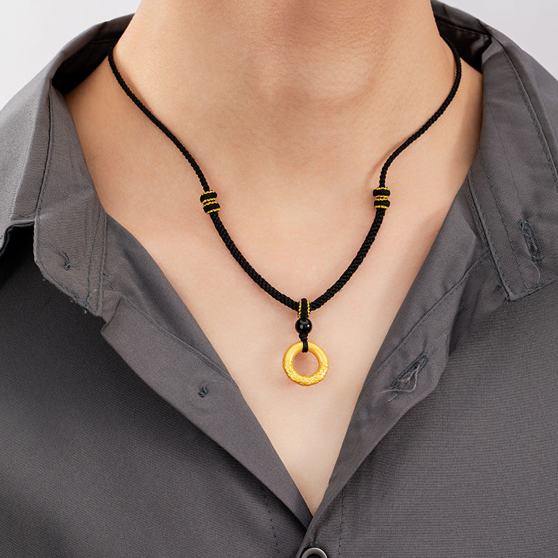 Cloud Peace Ring Cord Necklace-Wishes for Peace