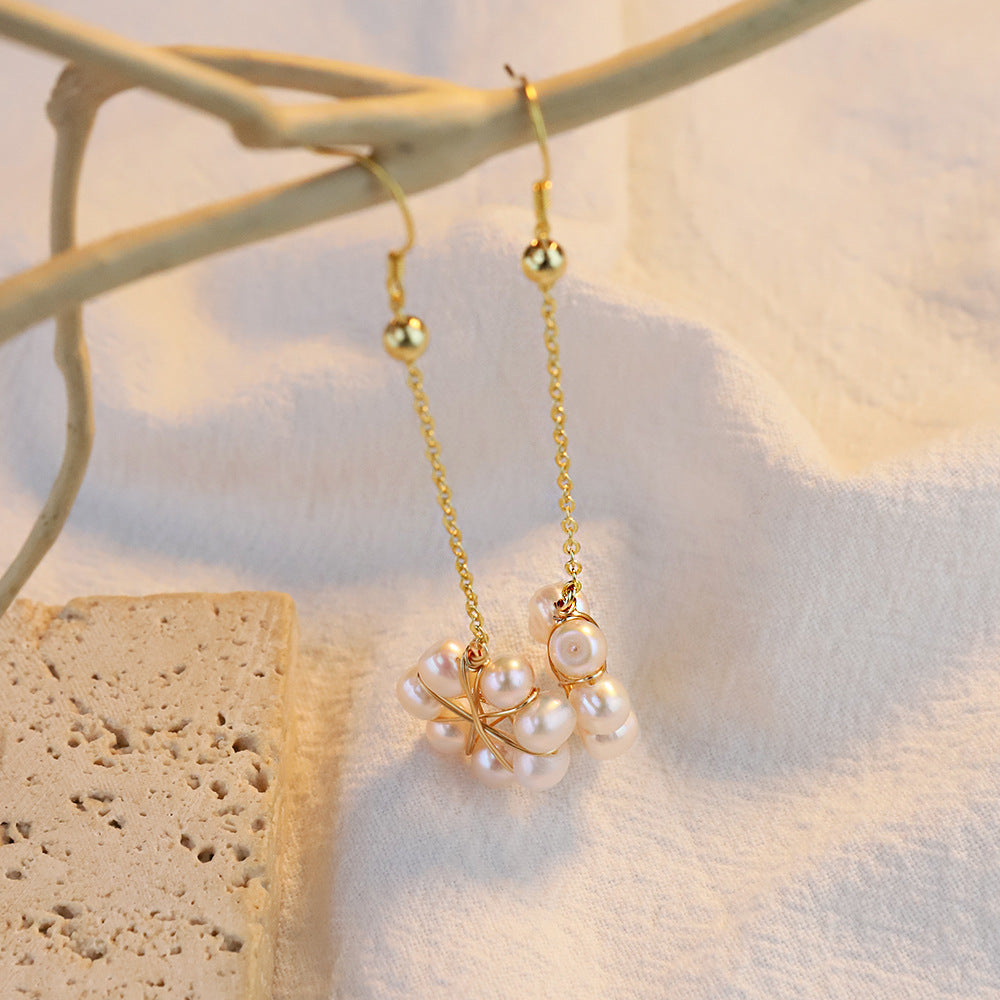 Freshwater Pearl Bird's Nest Drop Earrings-Radiant Grace
