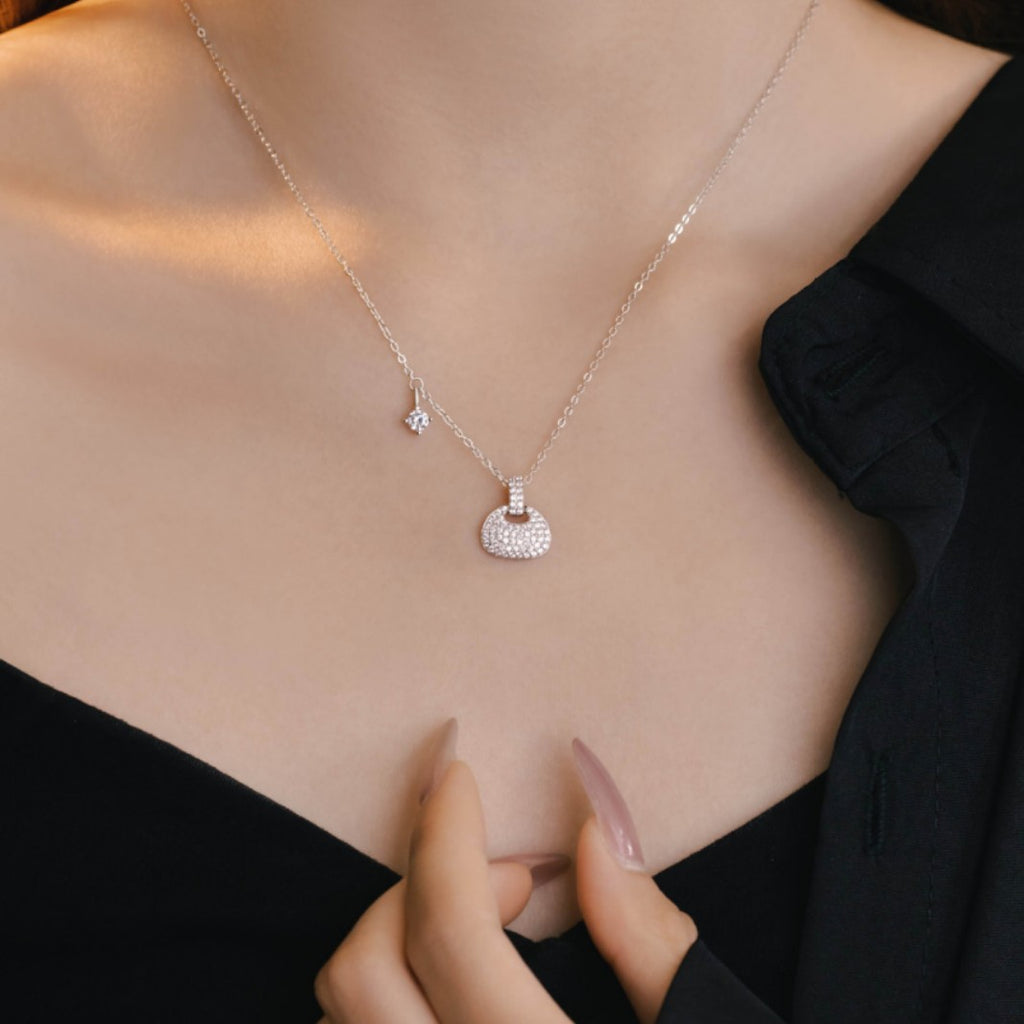 Sterling Silver Purse Necklace-A Little Everyday Sparkle