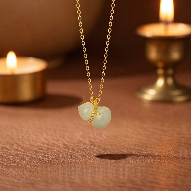 Gourd Nephrite Jade Necklace-Blessings and Prosperity