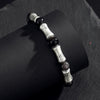 999 Sterling Silver Bamboo Bracelet – Black Obsidian Men’s Bracelet for Success & Steady Growth