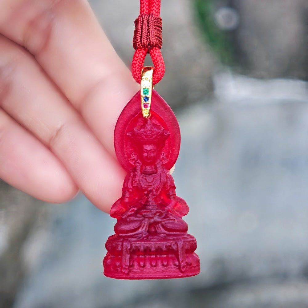 Longevity Buddha Liuli Pendant–Peace, Protection & Long-Life Blessings