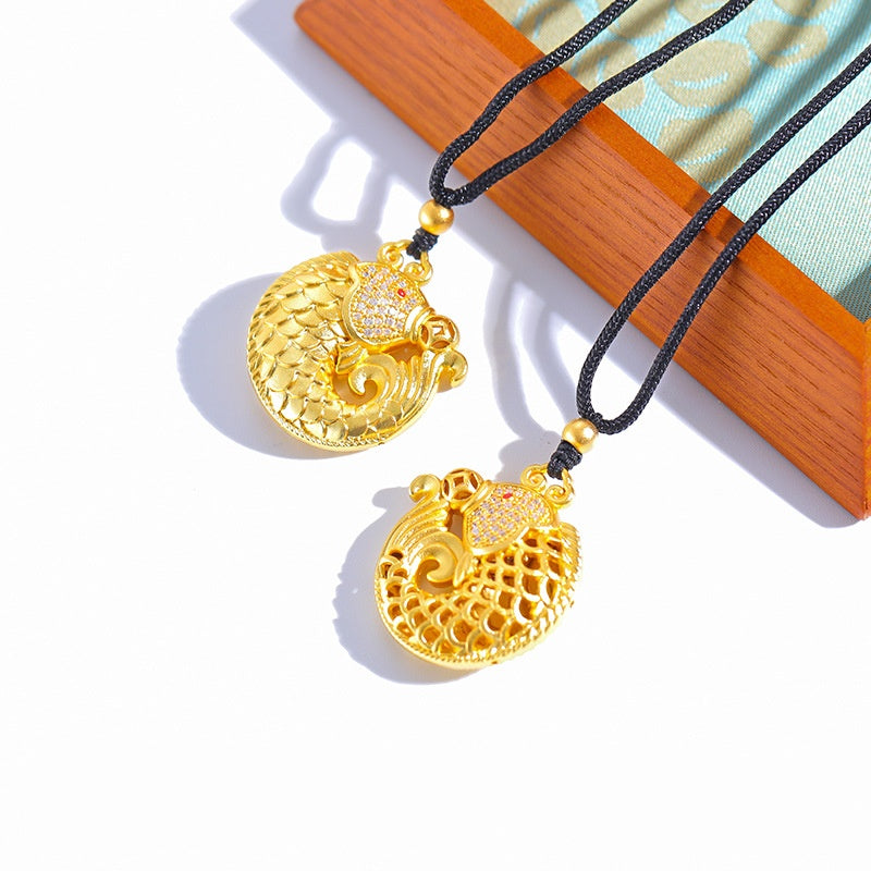Koi Fish Lucky Pendant Rope Necklace