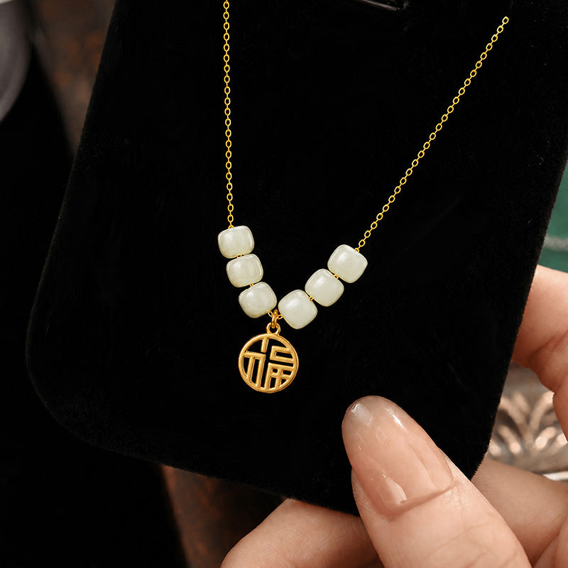 Fu Nephrite Jade Necklace-Blessings We Share