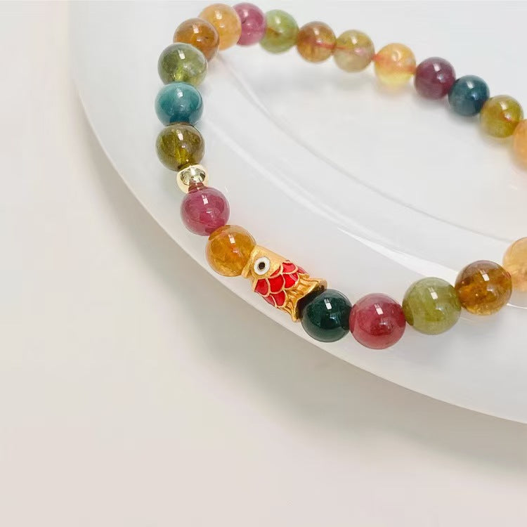 Auspicious Koi Fish Tourmaline Bracelet-Prosperity Luck