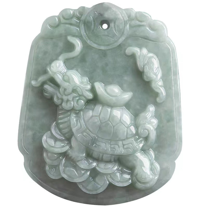 Dragon Turtle Wealth Pendant-Grade A Jade