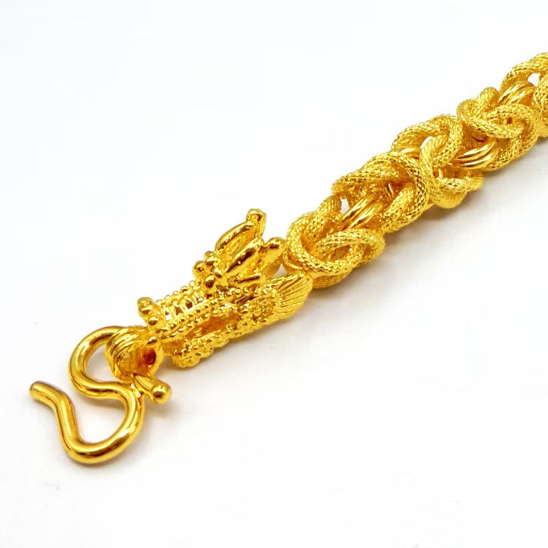 Gold Double Dragon Bracelet-Protection&Luck