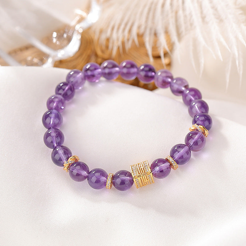 Good Fortune in Bloom-Ji Amethyst Bead Bracelet