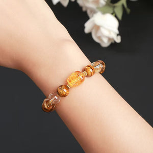 Yellow Tiger Eye Stone Pixiu Men Bracelet-Attract Luck