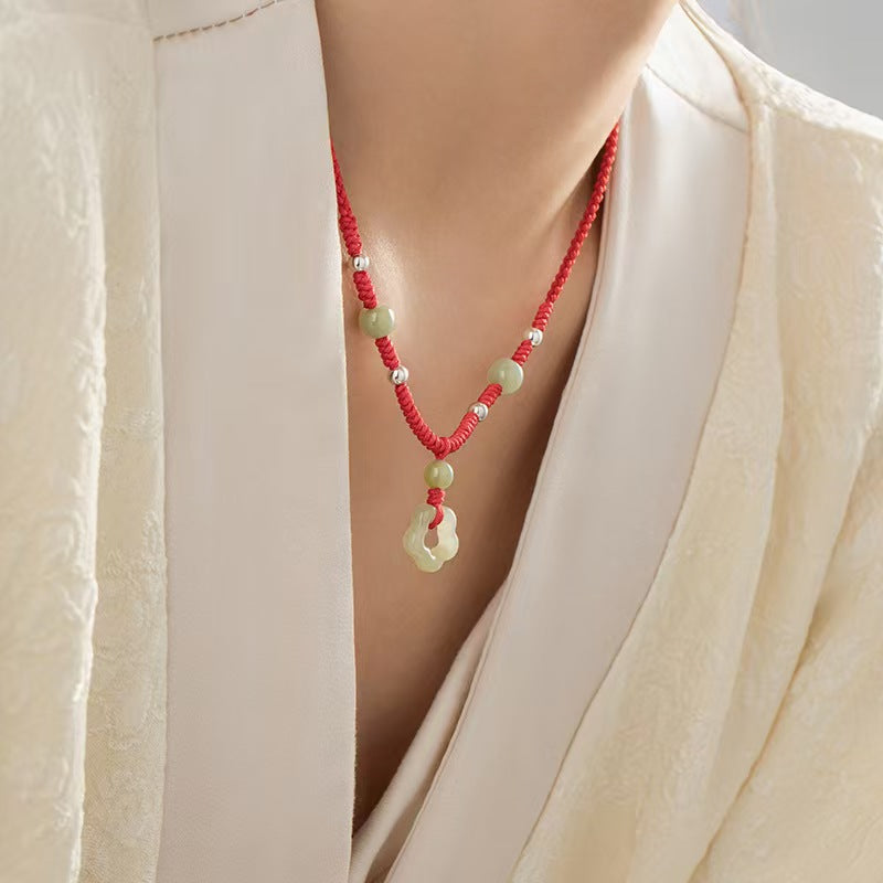 Four Leaf Clover Hetian Jade Necklace-Faith & Hope