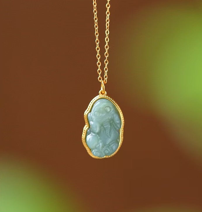 Hetian Jade Pixiu Nephrite Necklace-Attract Wealth