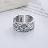 Lotus Carved Sterling Silver Ring – Heart Sutra Engraved Design