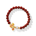 Gold Money Bag Cinnbar Beads Bracelet-Attract Luck