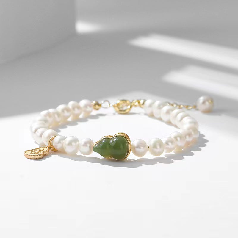 Natural Pearl Jade Calabash Bracelet-Inner Peace