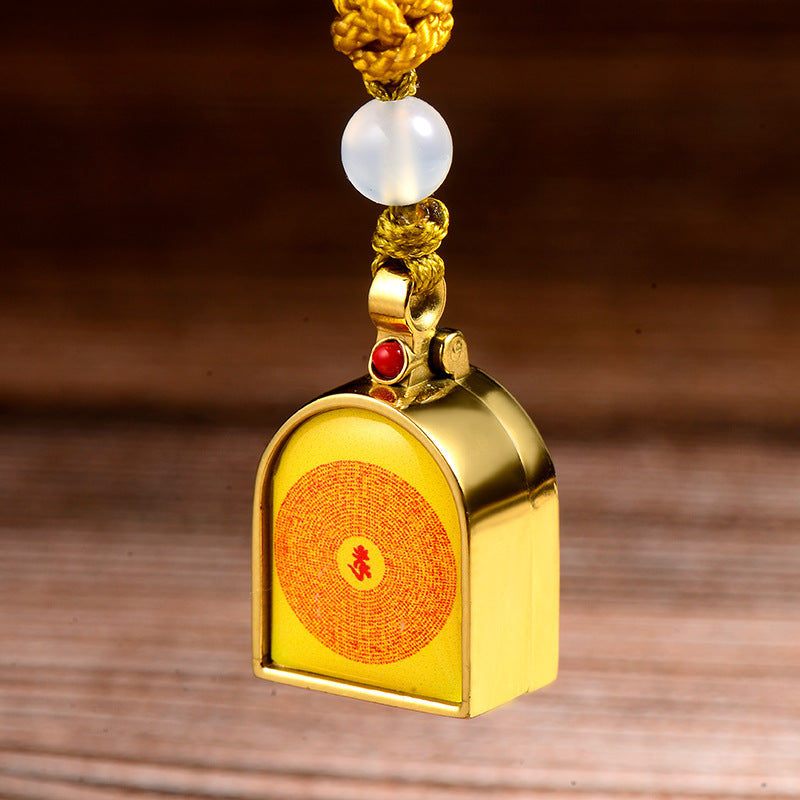 Tibetan Mini Gau Box Pendant-Stainless Steel Spiritual Amulet with Adjustable Cord