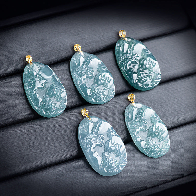 Jade Landscape Pendant – Wisdom, Serenity & Boundless Prosperity