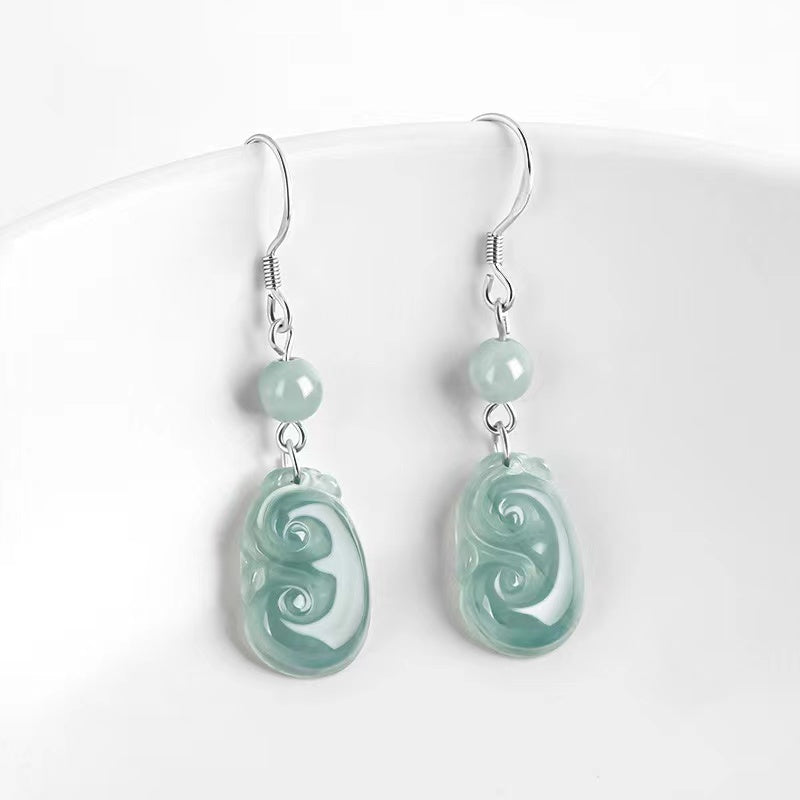 Ruyi Ice Jade Earrings