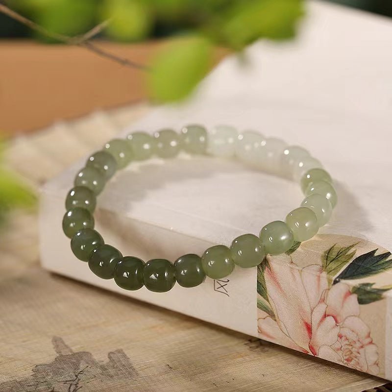 Barrel Beads Jadeite Bracelet-Inner Peace