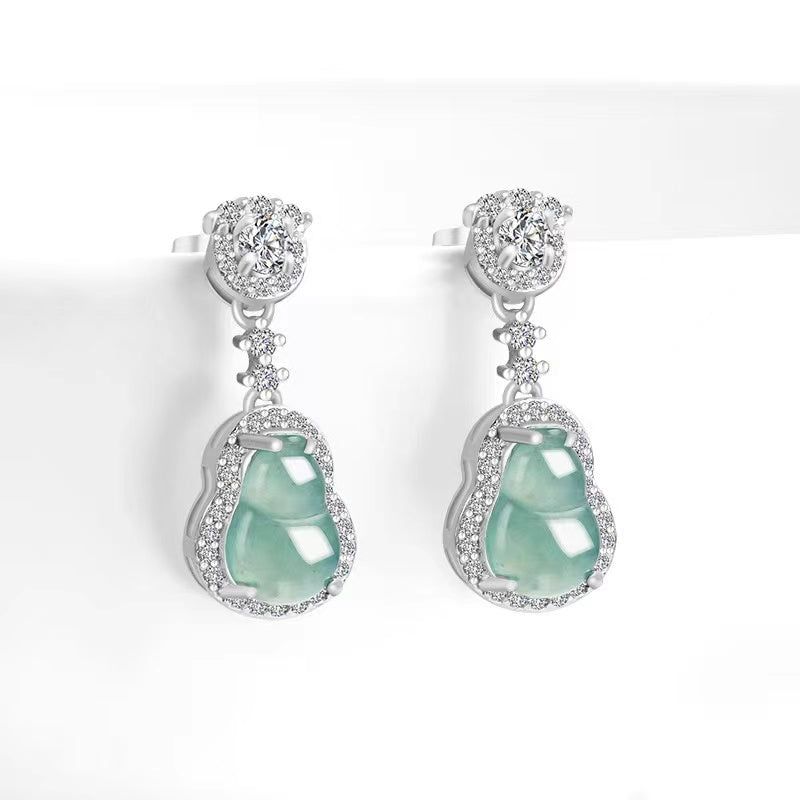 Calabash Ice Jade Earrings