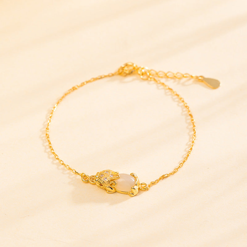 Wishes for Prosperity-Pixiu Red Agate & Nephrite Jade Bracelet