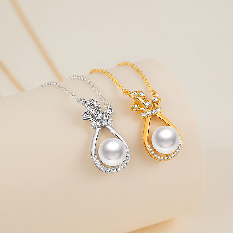 Fortune Bag Freshwater Pearl Necklace-Blessings to Share