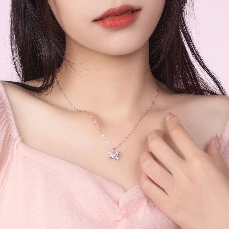 A Sincere Love-Heart Planet Sterling Silver Necklace
