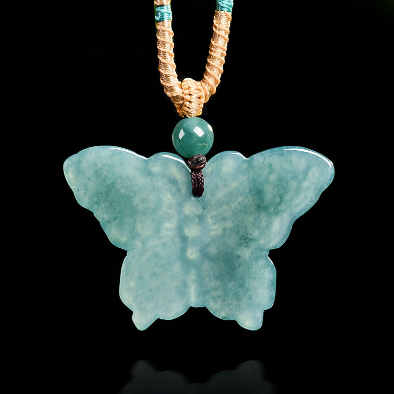 Love Blessing Butterfly Jade Pendant Necklace– Symbol of Longevity & Eternal Love
