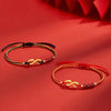 Gold Snake Cinnabar Couple Red String Bracelet-Protection and Wealth