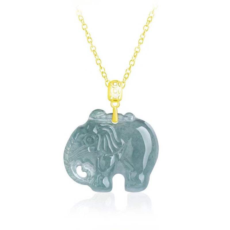 Spirit of Wisdom Elephant Jade Necklace