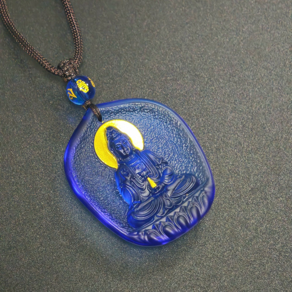 ure Water Guanyin Bodhisattva Liuli Pendant (Aura Halo Edition)