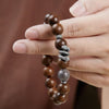 Silver Snake Sandalwood Bead Bracelet-Protection and Wealth