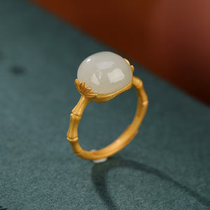 Grade A Jade Bamboo Ring-Prosperity Luck