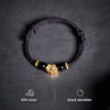 999 Sterling Silver & Obsidian Fortune Bracelet – Handmade Lucky Ruyi Knot Design