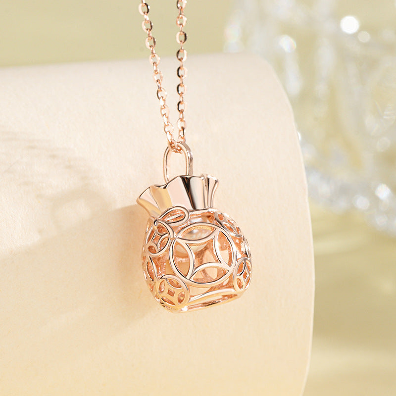 Lucky Money Bag Pearl 925 Sterling Silver Pendant Necklace-Flourishing Abundance