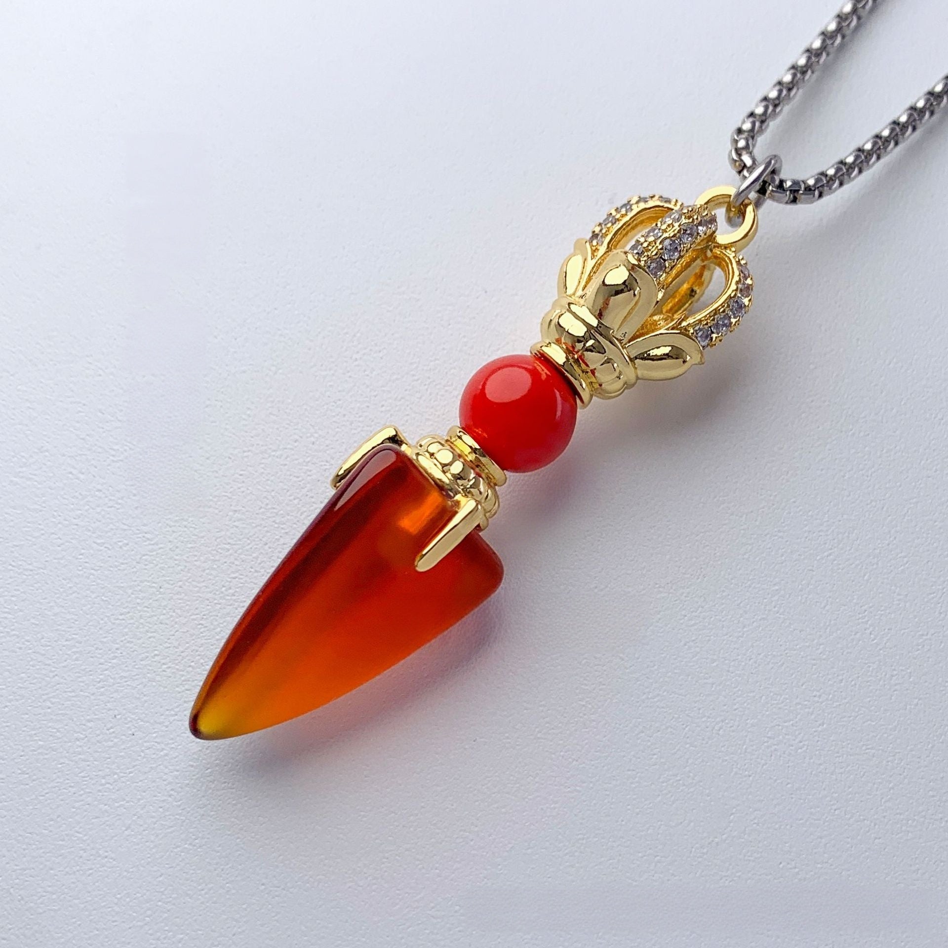 Steadfast Spirit-Vajra Liuli Pendant Necklace