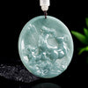 Grade A Blue Jadeite Goat Pendant – “Three Goats Bring Bliss” Carved Jade Amulet for Harmony & Prosperity