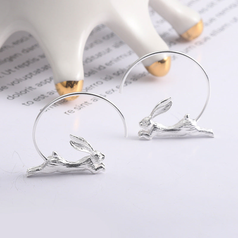 Leaping Rabbit Hoop Earrings-A Little Leap Forward