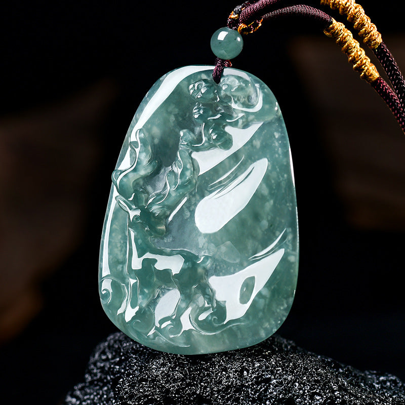 Der heilige Wald – Eisjadeit neunfarbiger Hirsch spirituelles Amulett