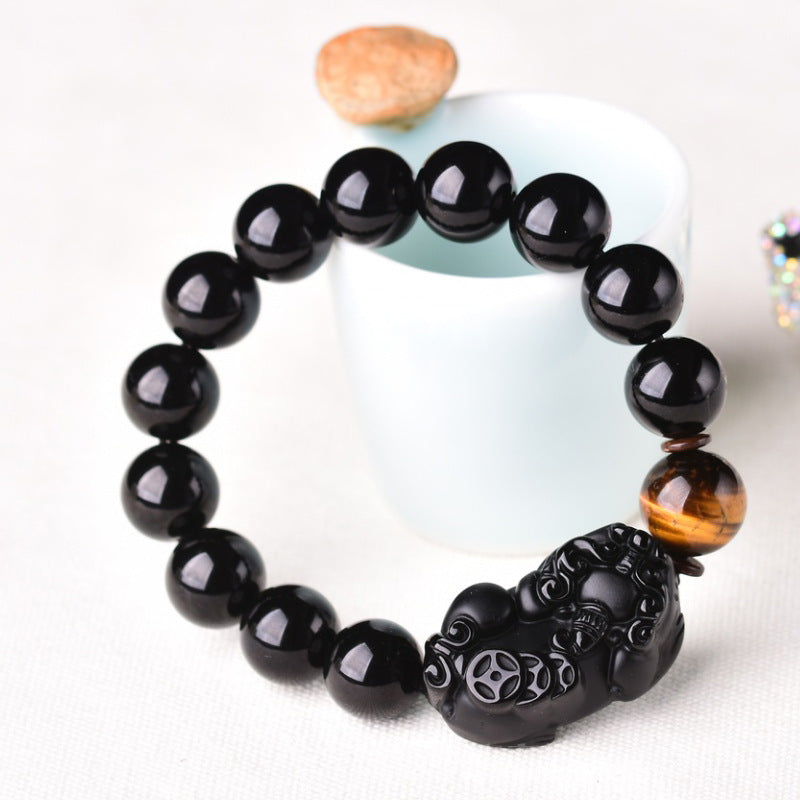 Matte Obsidian Pixiu Bracelet-Steady Fortune