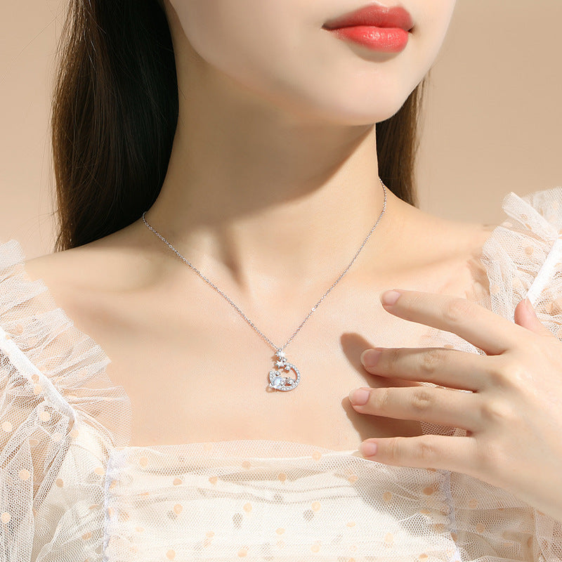 Moon & Planet Sterling Silver Necklace-Enduring Love