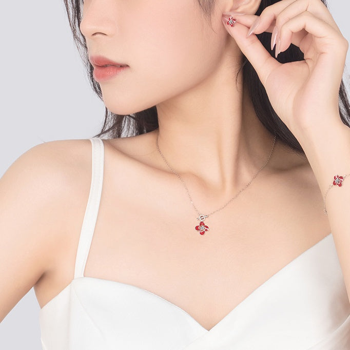 May We Stay Together-Four Leaf Clover Sterling Silver Necklace