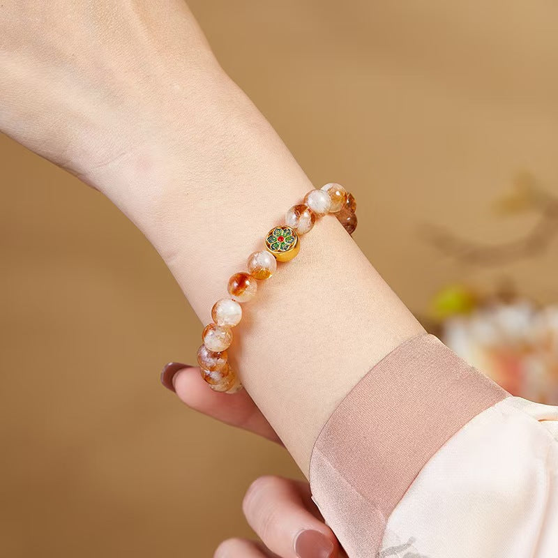 Tibetan Six True Words Citrine Bracelet-Attracts Wealth and Protection