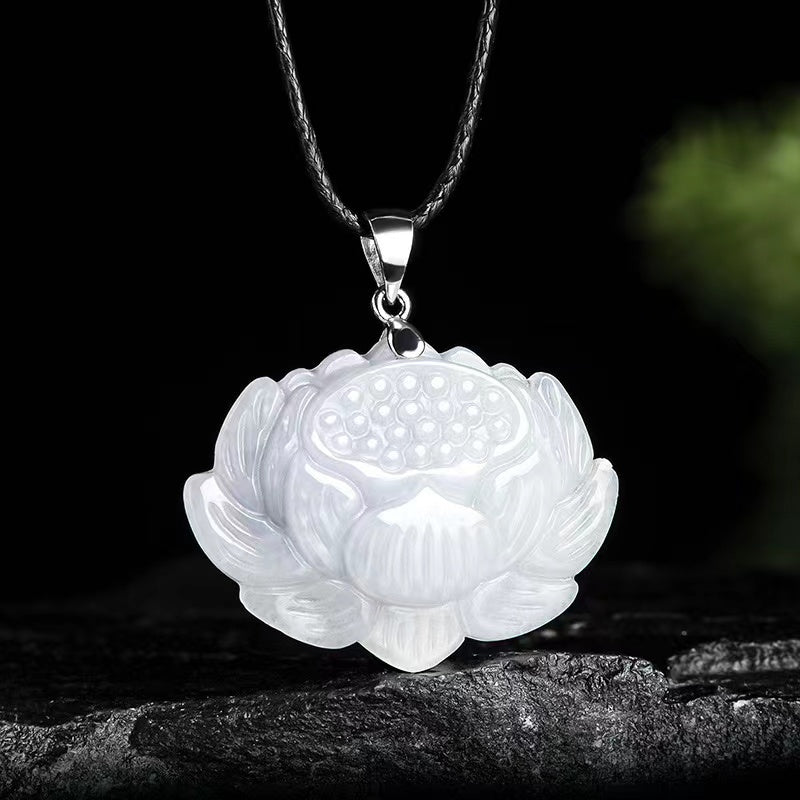 Lotus White Jade Necklace-Purity and Perfection