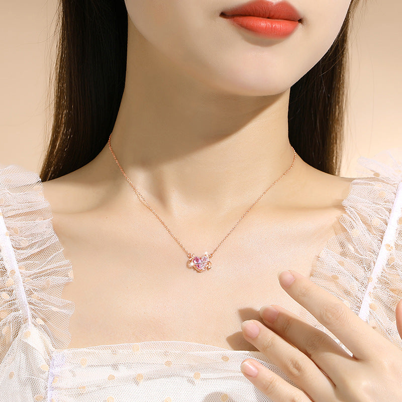 Pink Devil Heart Necklace-A Little Mischief