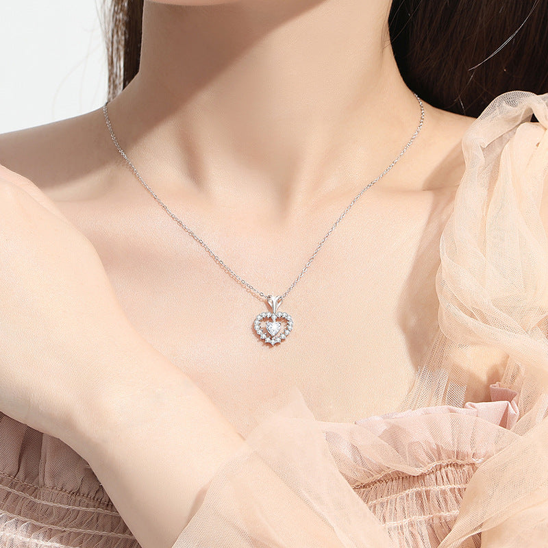 Heart Sterling Silver Necklace-Always in My Heart